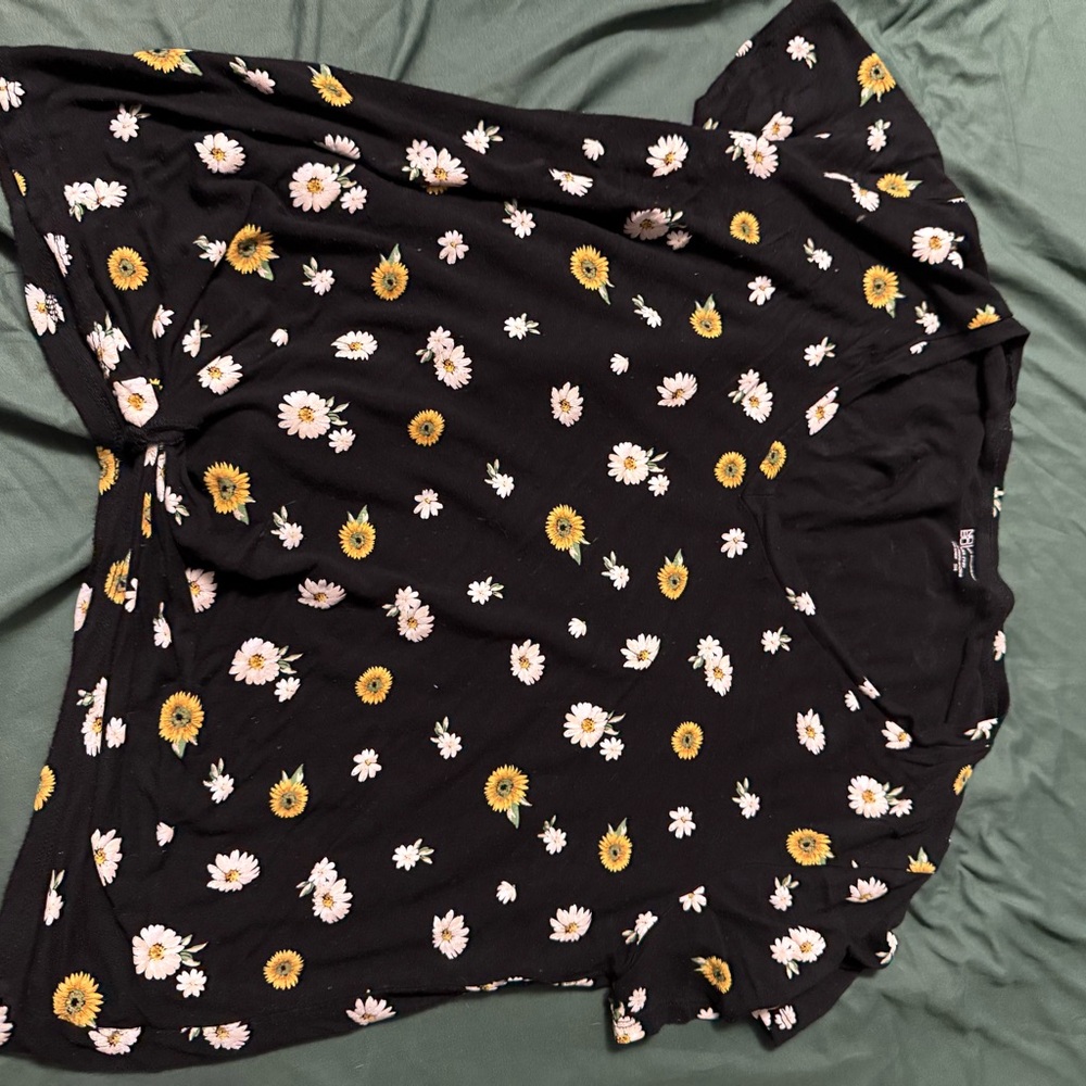 Floral Black T-Shirt
